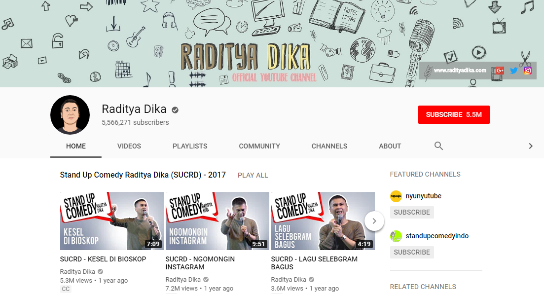 5 Youtuber Dengan Subscriber Terbanyak Di Indonesia Saat Ini